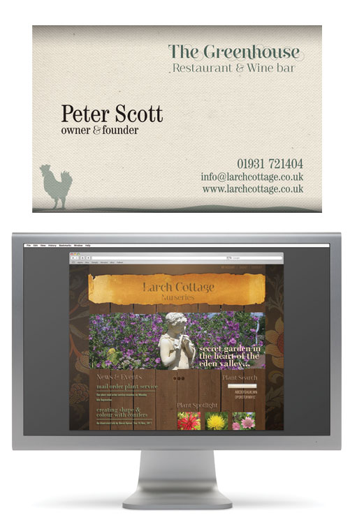 business card + website Larch Cottage